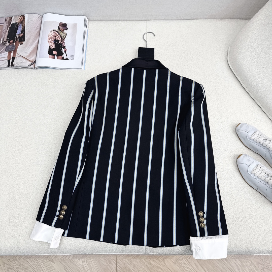 Miu Miu Striped Wool Blazer, Single-Button Closure, and Logo Patch 8 cmp i1758824423359 835 0 7