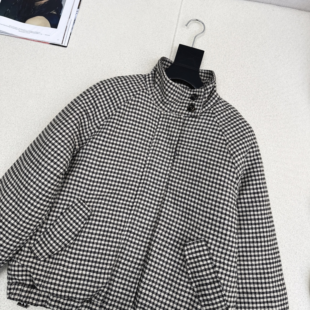 特价🉐️❗️现货齐码❗️不退不换高奢老钱风穿搭 Bc 25Ss———秋冬最新款复古格纹棉服外套🤎内里菱格