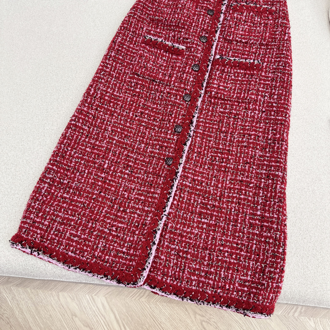 特价🉐️ ❗️现货齐码❗️不退不换❗️C家 25Ss———秋冬最新款小香风四口袋编织半裙♥️绝美高级亮片