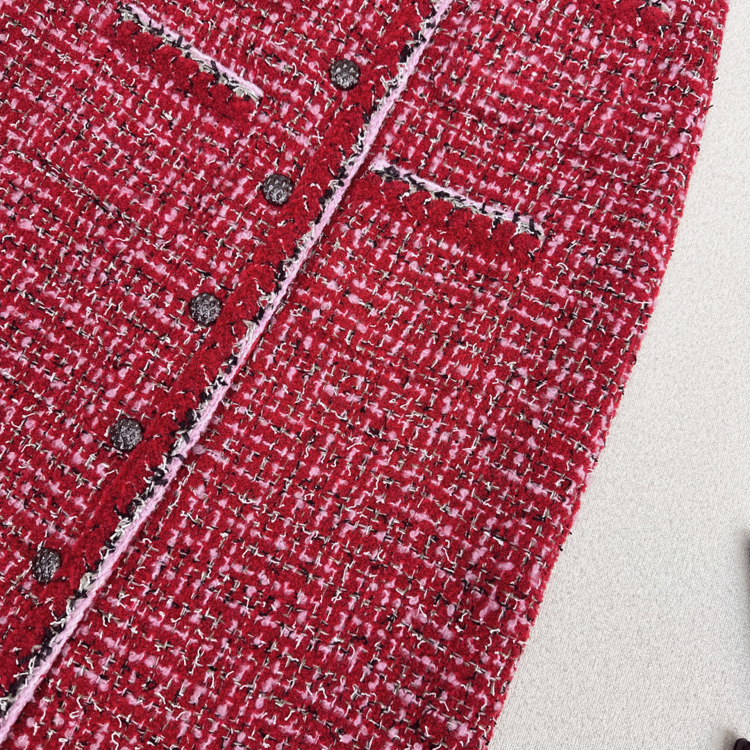 特价🉐️ ❗️现货齐码❗️不退不换❗️C家 25Ss———秋冬最新款小香风四口袋编织半裙♥️绝美高级亮片