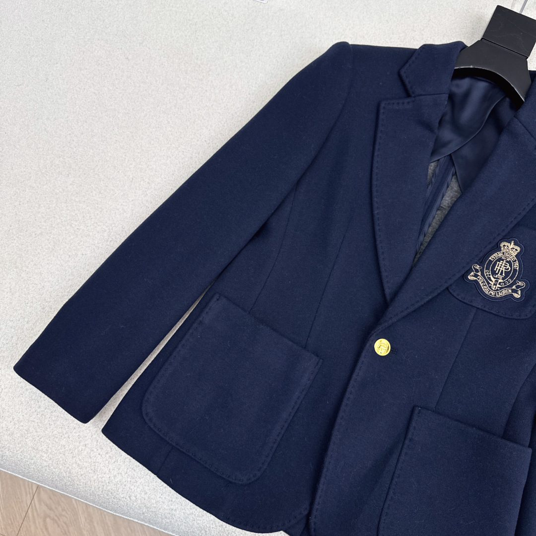 减龄学院风 RL 26Ss————早春最新款重工刺绣徽章西装外套 🩶时髦学院风 可酷可飒 日常百搭单品 