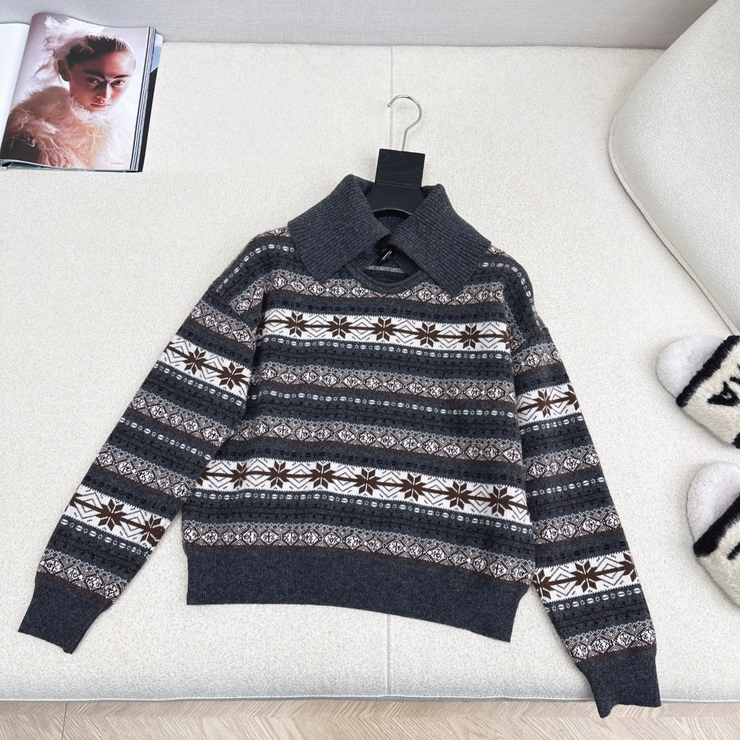 Fair Isle Knitted Sweater, Long Sleeve Pullover Jumper for Women 6 cmp i1764608645829 9656 0 4