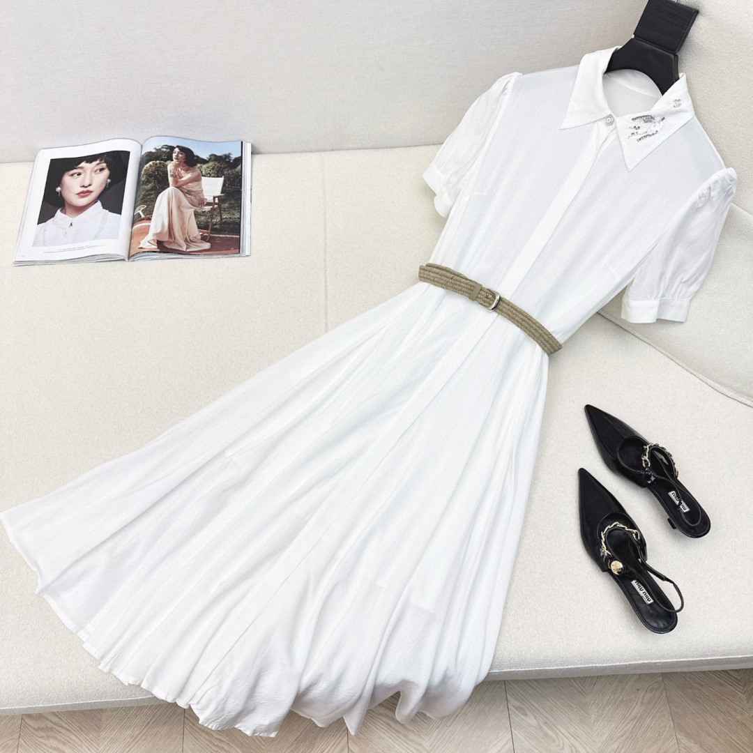 NO:744095,Retro literary style C Home 26Ss————The latest spring and summer long dress with sequin embroidery decoration, short-sleeved cut and loose large skirt design, high-end and casual. The waist is matched with a woven belt to make you slim and age-reducing. The Paper Man Outfit Guide~~ A huge upper body looks slim  One color ready for sale sml (S size shoulder width 36 bust 90 dress length 117 manual measurement error), Chanel-clothing, chanel, chanel, skirts, T-shirt,19860909复古文艺风 C家 26Ss————春夏最新款亮片刺绣装饰长款连衣裙短袖剪裁搭配宽松大裙摆设计 高级又随性 腰间搭配编织腰带恰到好处的显瘦减龄时髦感 纸片人穿搭指南～～上身巨巨显瘦 一色现货发售sml（s码肩宽36胸围90衣长117手工测量有误差）,香奈儿-服装,chanel,chanel,skirts,T-shirt,,Women's clothing