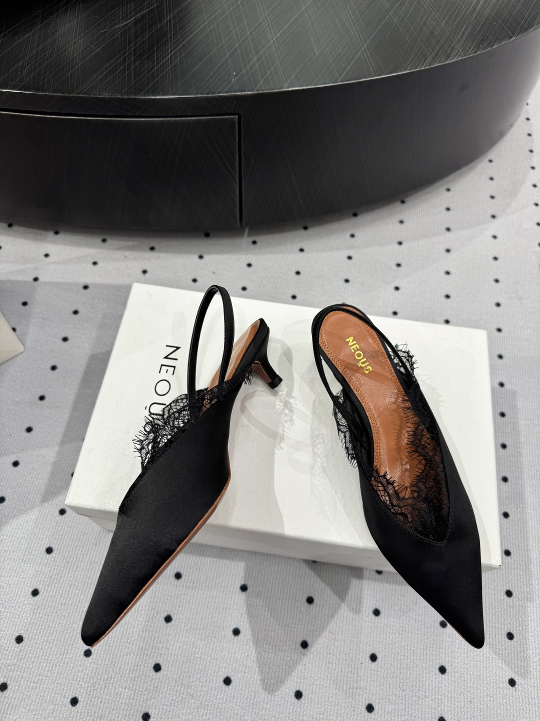 Neous Women's Slingback Pumps with Lace Detail - Elegant Evening Shoes 9 cmp i1745120423428 4263 0 7