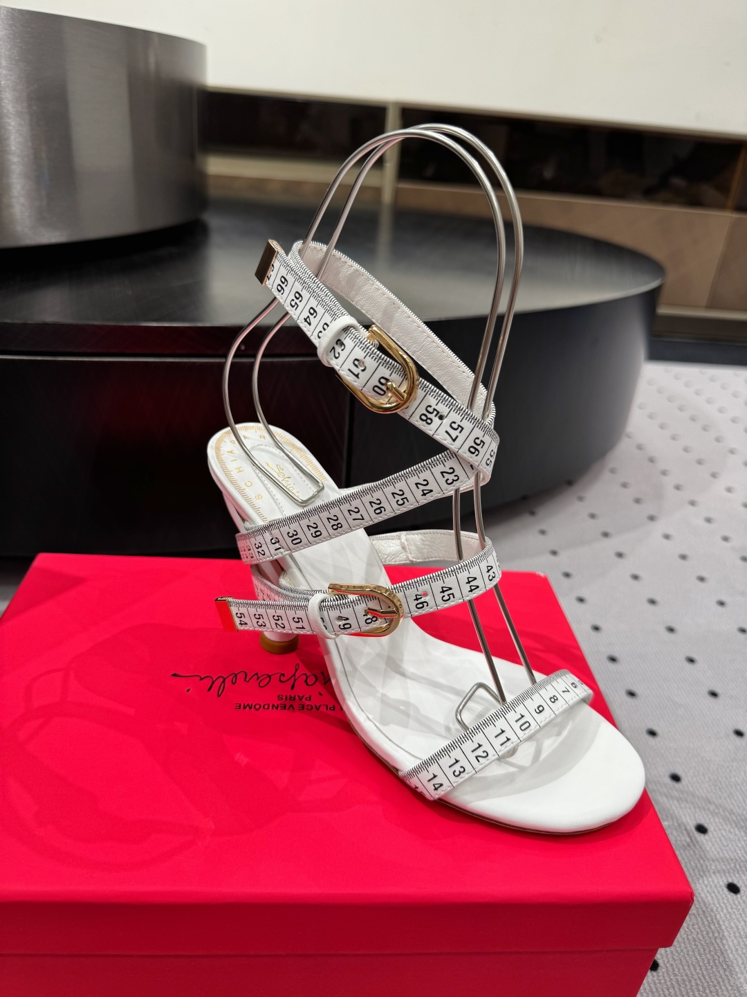 Schiaparelli White Leather Heeled Sandals with Tape Measure Straps 2 cmp i1745388435879 5340 0 5