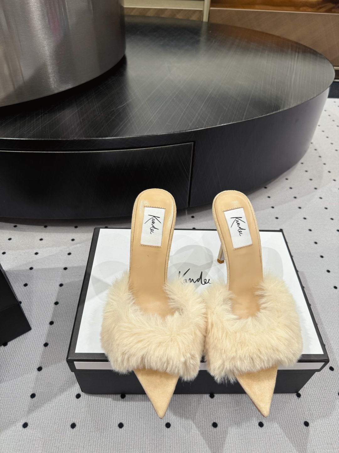 Kandee Women's Furry High Heel Mules - Elegant Style, Italian Leather 3 cmp i1745390458162 1878 0 0