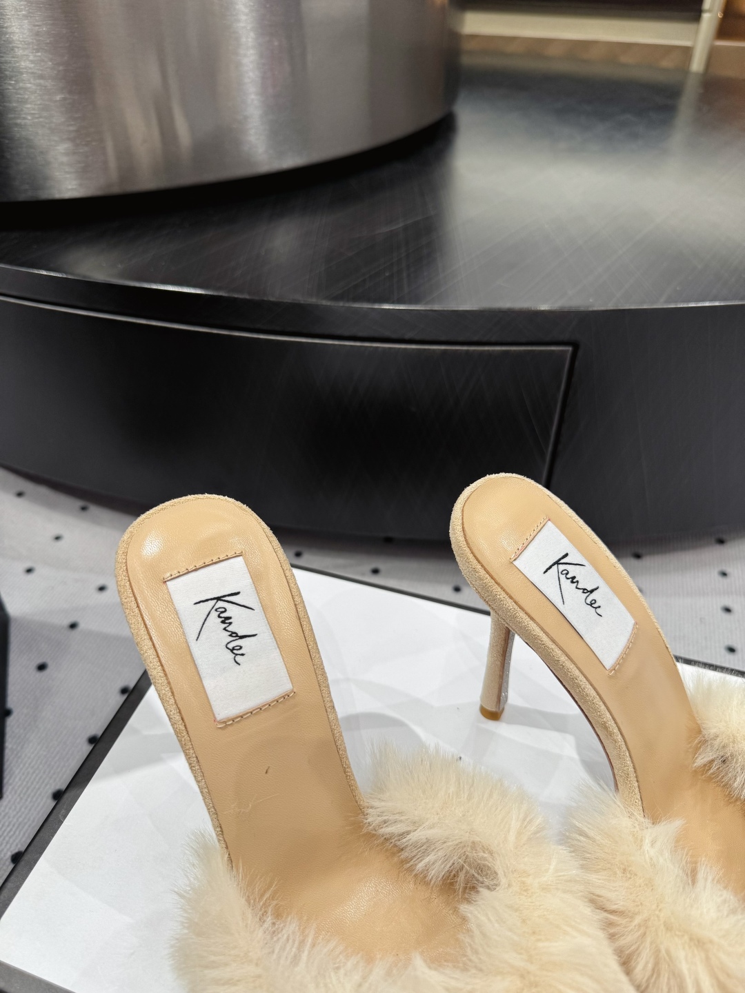 Kandee Women's Furry High Heel Mules - Elegant Style, Italian Leather 7 cmp i1745390461297 533 0 5