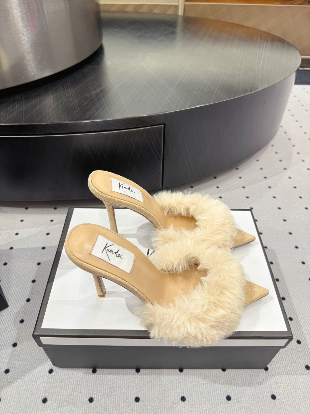 Kandee Women's Furry High Heel Mules - Elegant Style, Italian Leather 5 cmp i1745390461304 6096 0 2