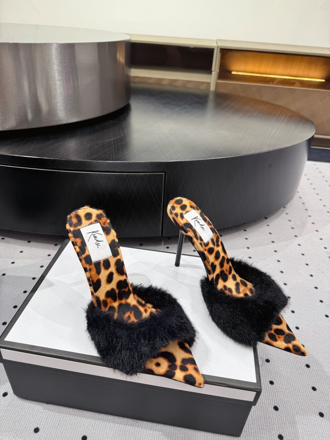 Kandee Leopard Print Heels with Fur Detail - Italian Leather Sole 7 cmp i1745390593893 7488 0 4