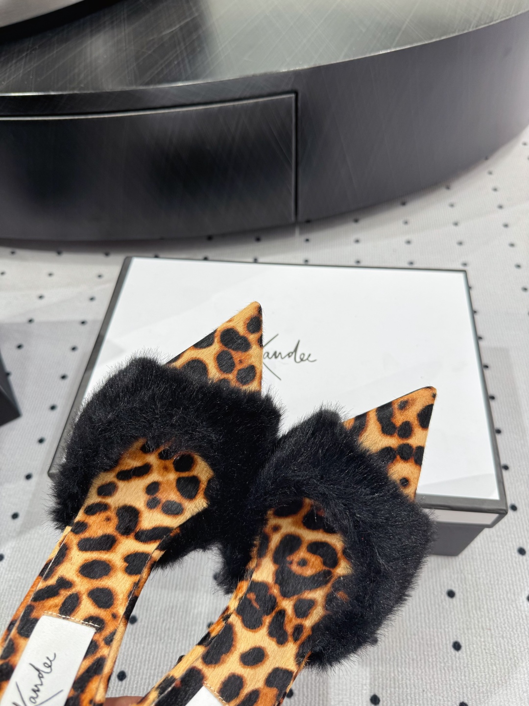 Kandee Leopard Print Heels with Fur Detail - Italian Leather Sole 6 cmp i1745390593905 5069 0 3