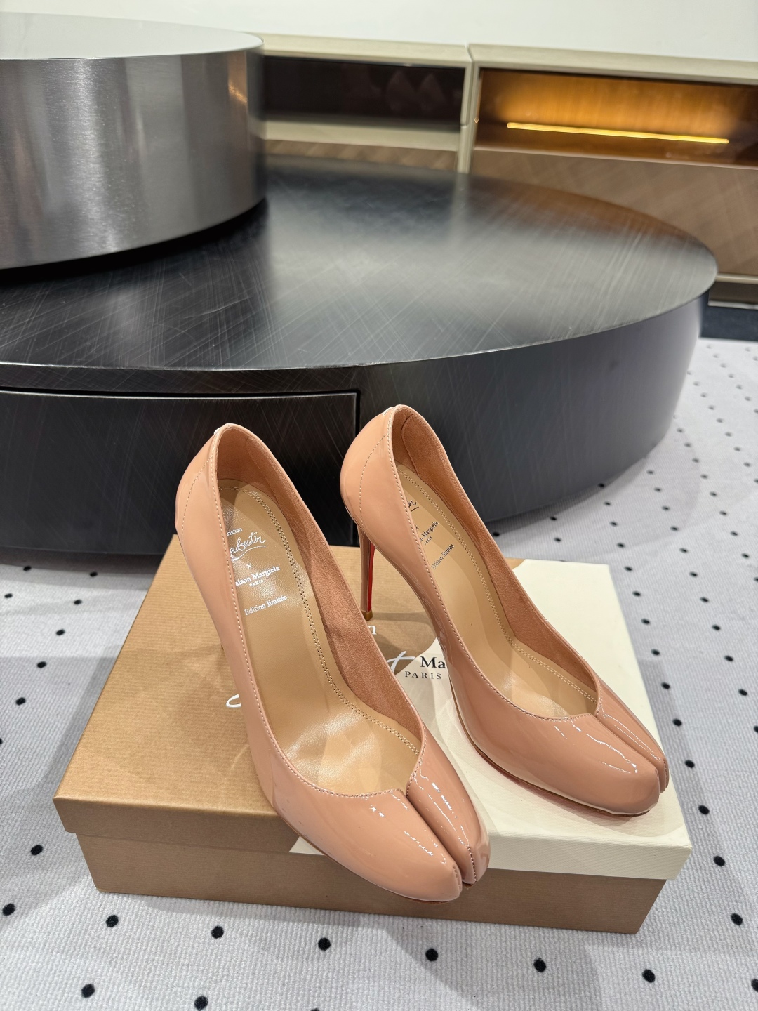 Christian Louboutin Nude Patent Leather Pumps Red Bottom Heels Women Shoes 7 cmp i1745686900092 2282 0 4