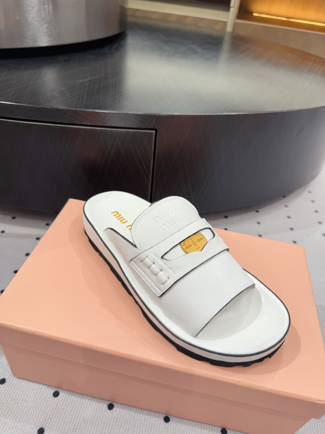 Miu Miu Women's White Leather Slide Sandals with Logo Detail 2 cmp i1745732703916 2382 0 6