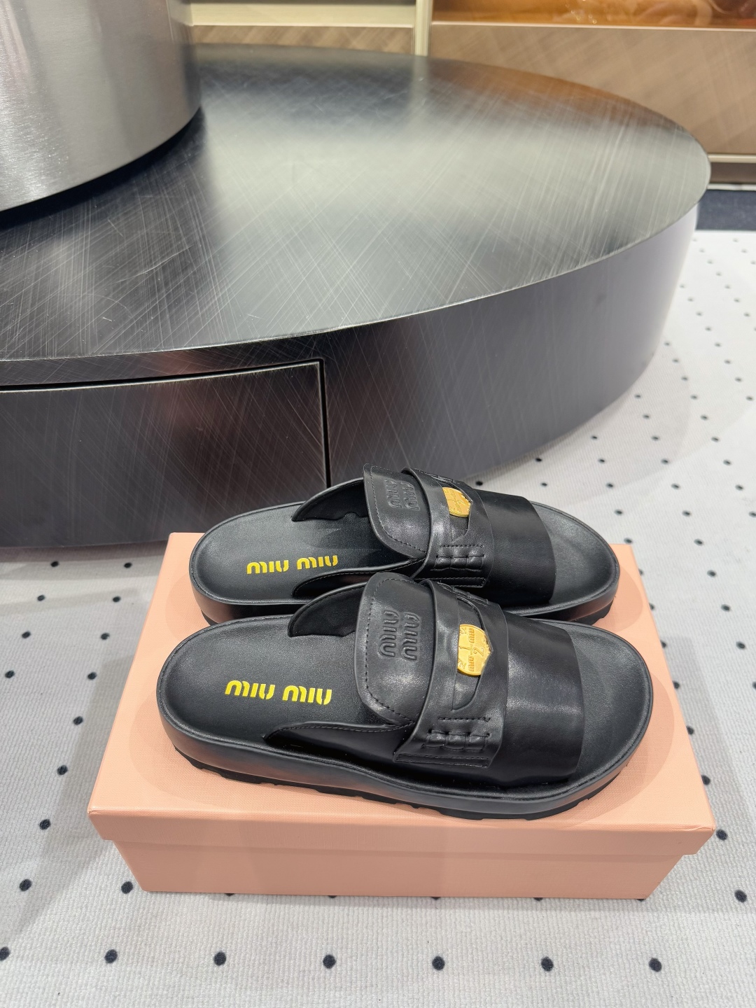 Miu Miu New Edition Lambskin Leather Heeled Sandal Slides - Elegant Black 9 cmp i1745732786618 2483 0 6