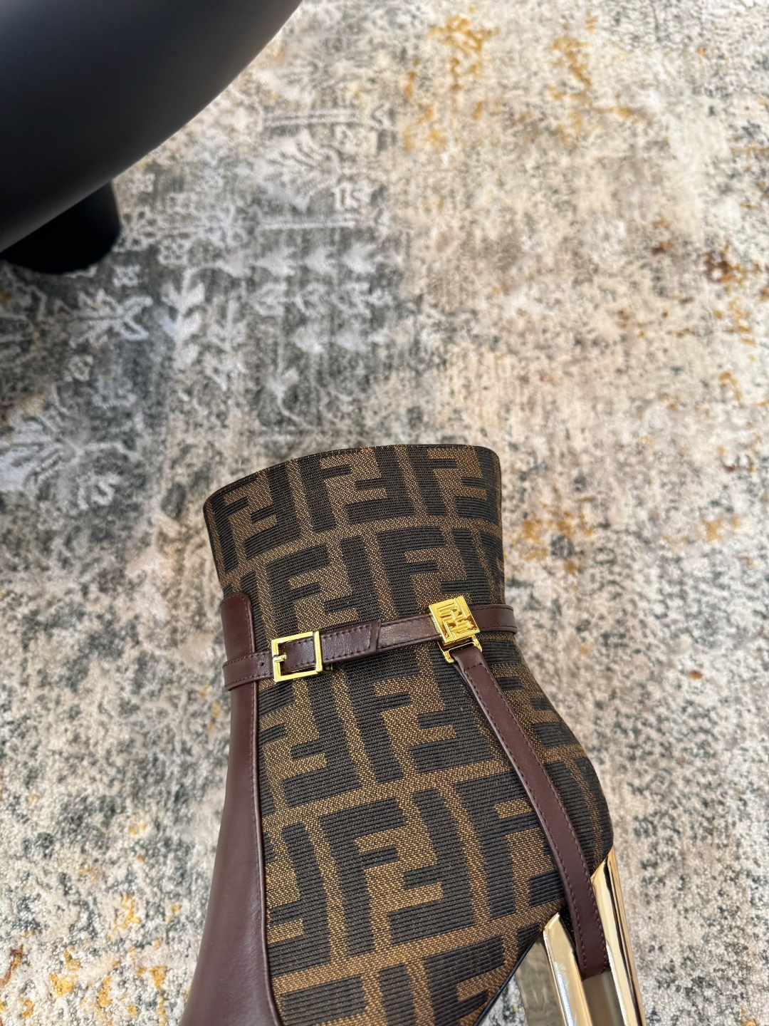 Fendi Brown Leather Heeled Boots with FF Logo and Gold Heel Detail 9 cmp i1758387033100 3769 0 7