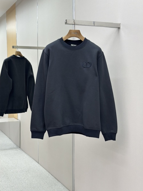 Dior CD Icon Embroidered Long Sleeve Sweatshirt Cotton Fleece Black White 1 Dior CD Icon Embroidered Long Sleeve Sweatshirt Cotton Fleece Black White