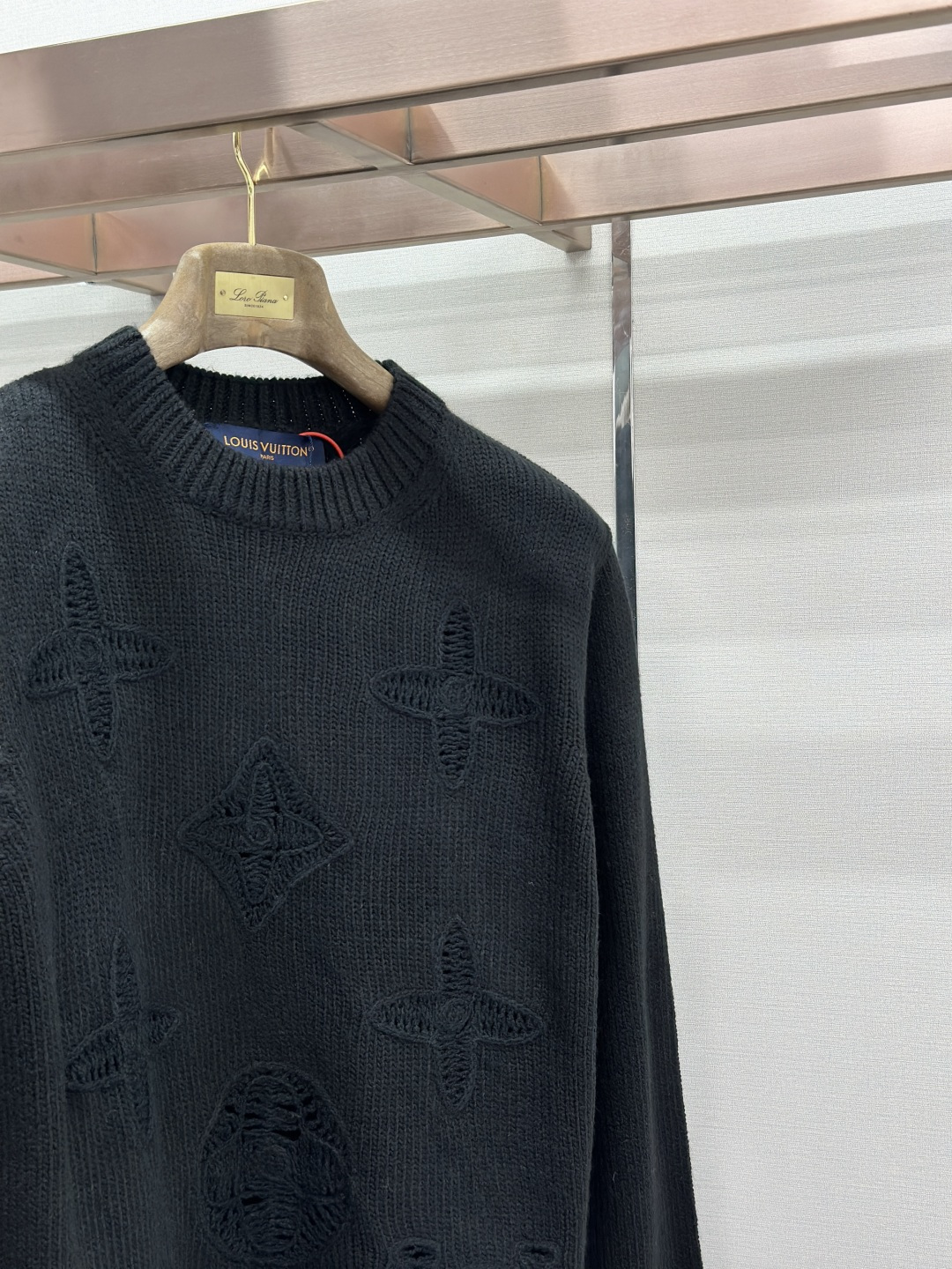 Louis Vuitton LOUIS VUITTON 25FW字母镂空钩针毛衣