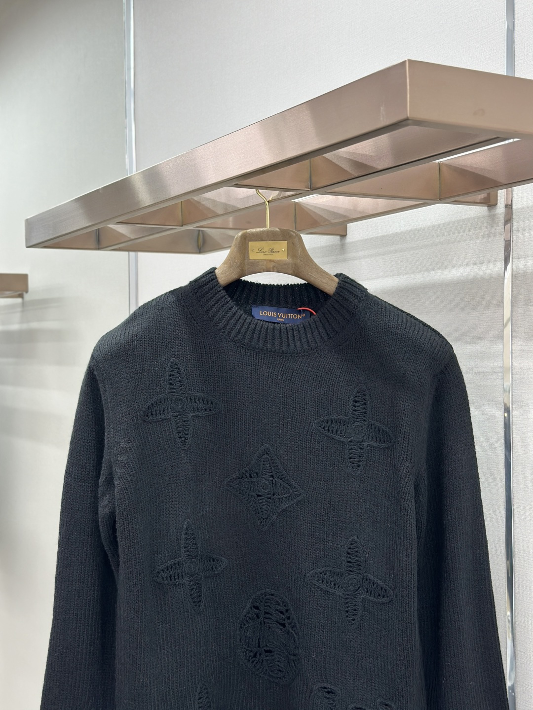 Louis Vuitton LOUIS VUITTON 25FW字母镂空钩针毛衣