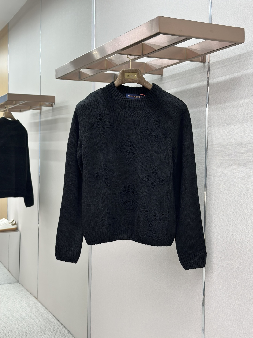 Louis Vuitton LOUIS VUITTON 25FW字母镂空钩针毛衣