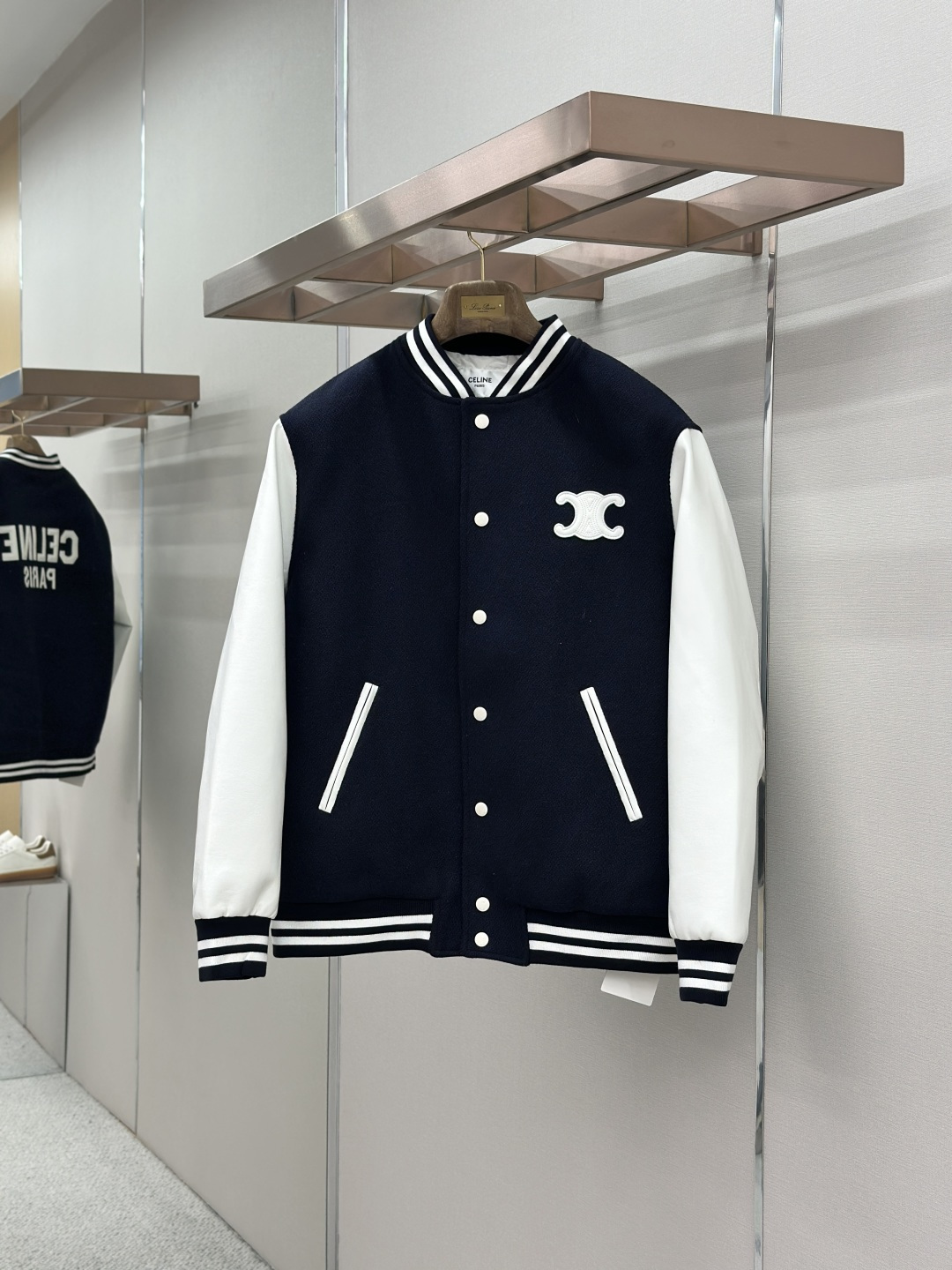 Celine Celine 凯旋门字母章仔刺绣棒球服