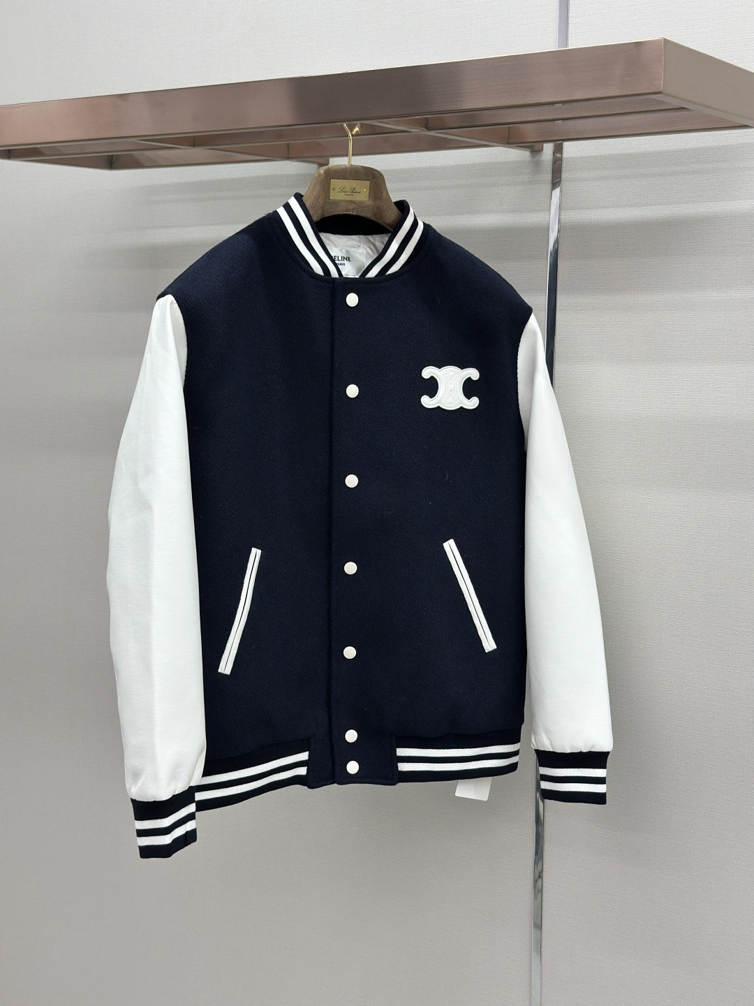Celine Celine 凯旋门字母章仔刺绣棒球服