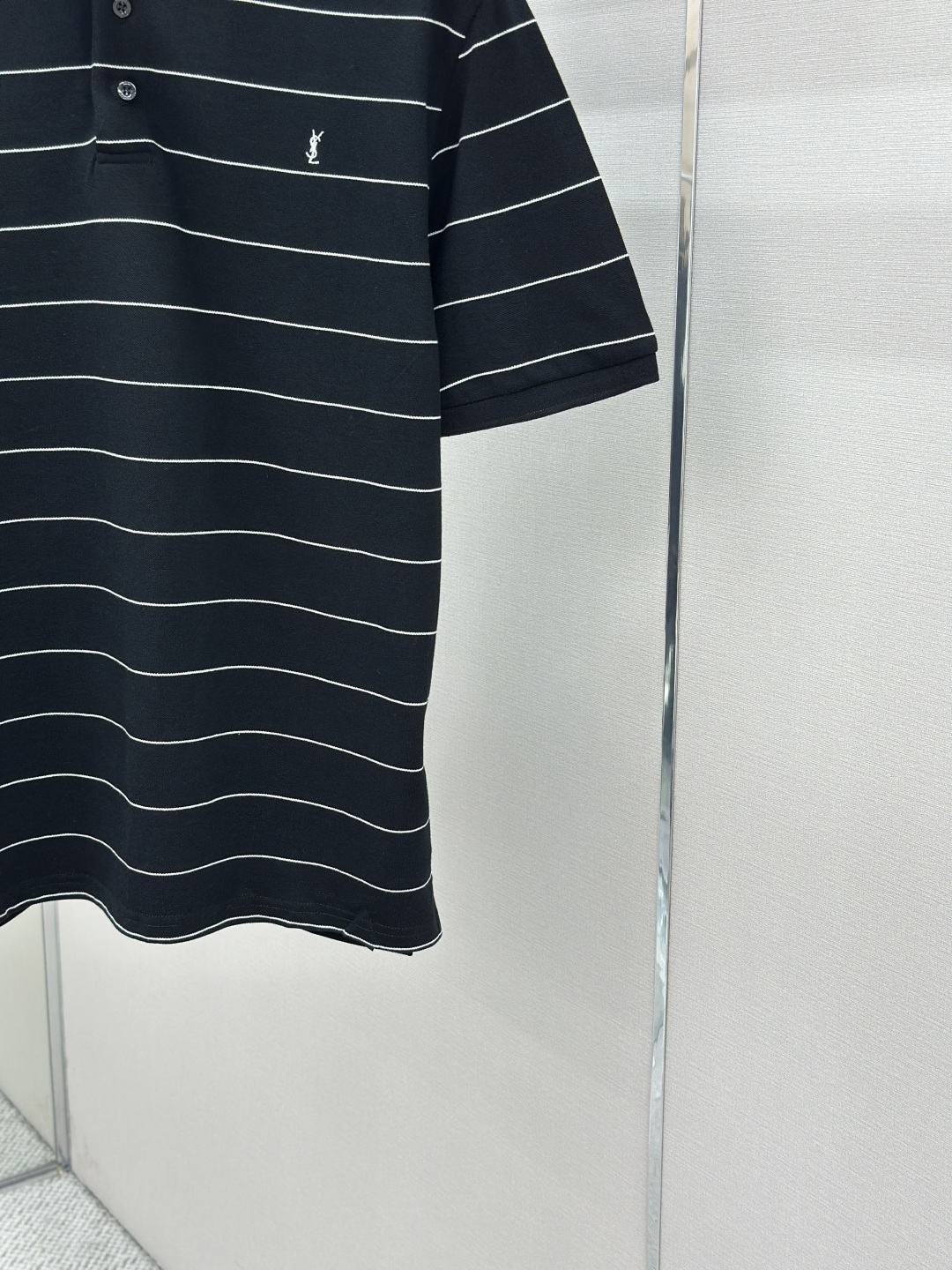 Saint Laurent SaintLaurent 标识刺绣条纹POLO衫