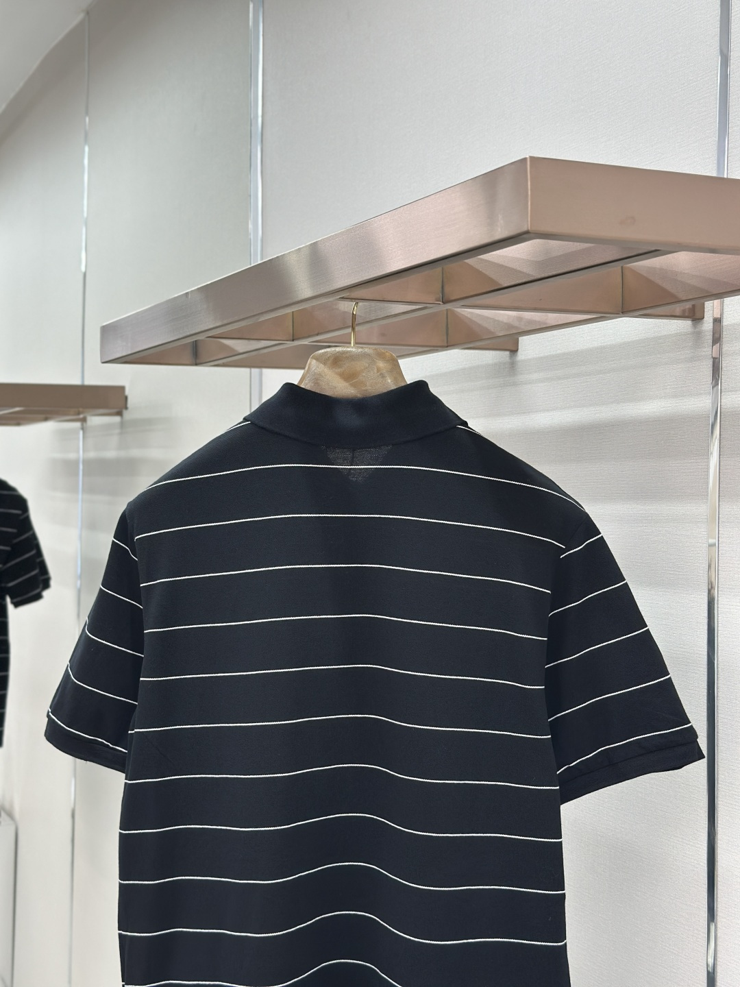 Saint Laurent SaintLaurent 标识刺绣条纹POLO衫