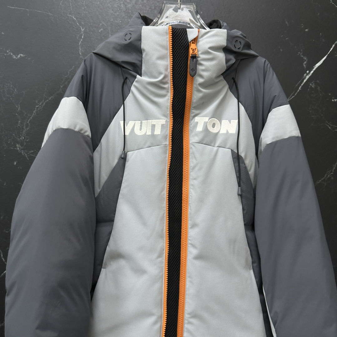 #正品级:𝐋𝐨𝐮𝐢𝐬 𝐕𝐮𝐢𝐭𝐭𝐨𝐧｜路易威登 LV 秋冬新款 SKI滑雪系列灰色潮流连帽羽绒服#V07