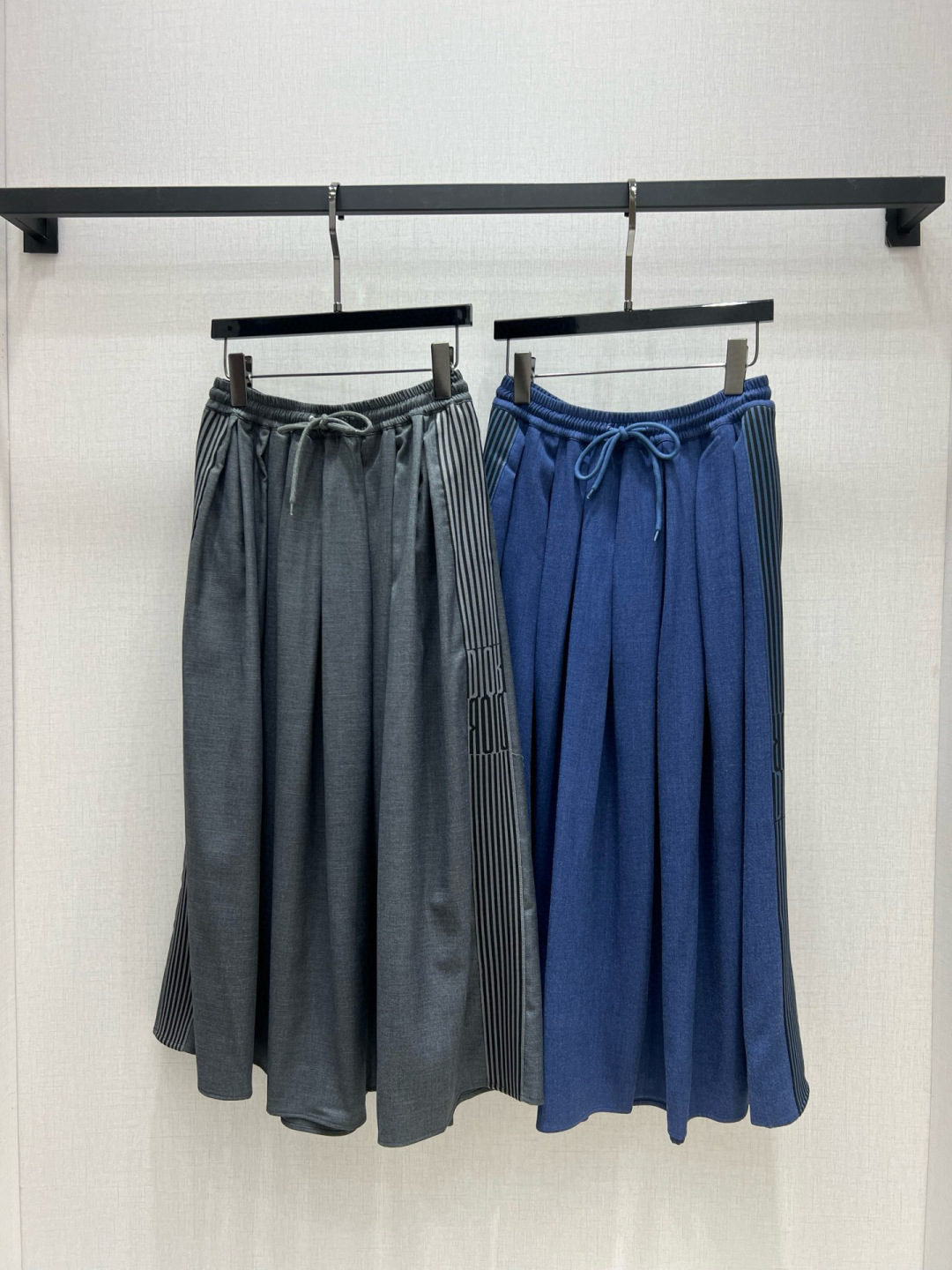 Striped Drawstring Midi Skirt - High Waist A-Line Skirt for Women 2 cmp i1747418656865 3465 0 0