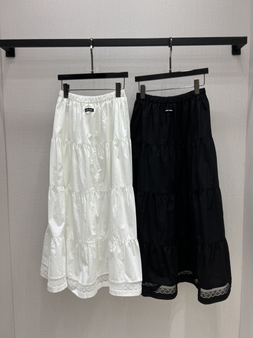 Miu Miu Tiered Lace Trim Maxi Skirt - Elegant & Versatile 2025 Collection 1 Miu Miu Tiered Lace Trim Maxi Skirt - Elegant & Versatile 2025 Collection