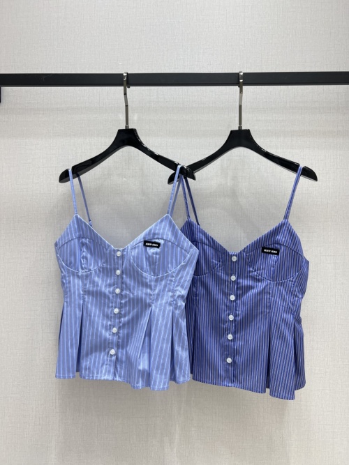 Miu Miu Striped Cami Top - Flattering Fit, Vacation-Ready, Available in Blue 1 Miu Miu Striped Cami Top - Flattering Fit, Vacation-Ready, Available in Blue