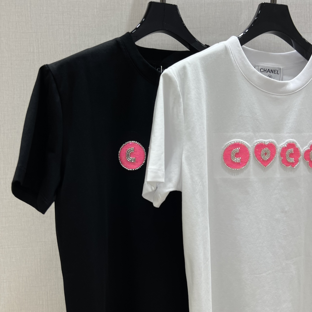Embroidered Beaded Letter Short Sleeve T-Shirt - Breathable & Comfortable 7 cmp i1748457332361 1327 0 5
