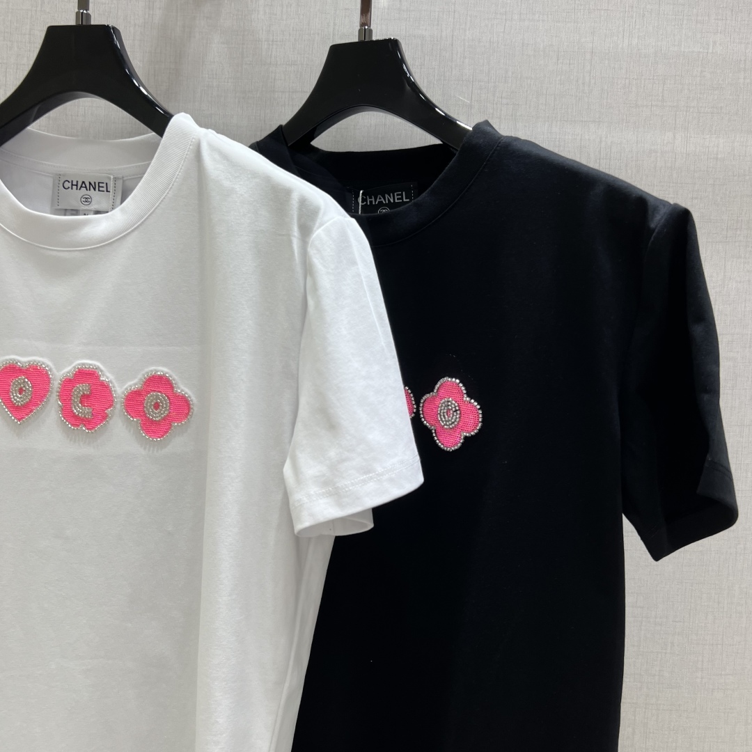 Embroidered Beaded Letter Short Sleeve T-Shirt - Breathable & Comfortable 5 cmp i1748457335381 8346 0 3
