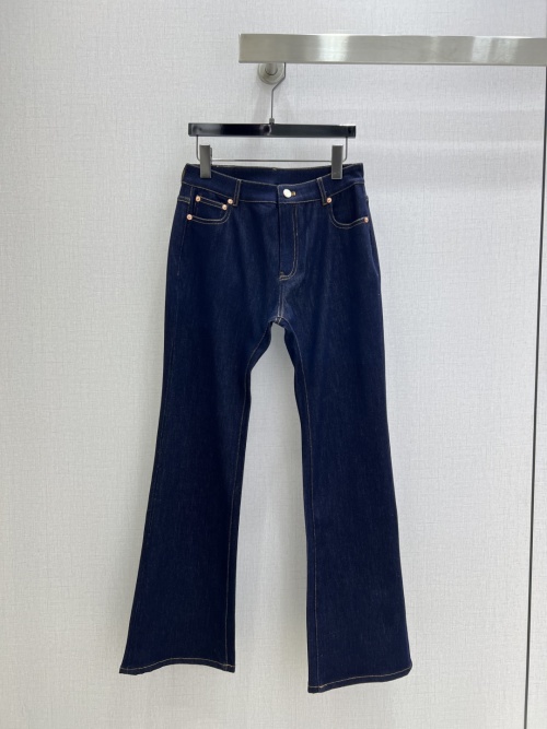 Women's Classic High Waist Flare Leg Jeans with V Hardware Detail 1 Women's Classic High Waist Flare Leg Jeans with V Hardware Detail