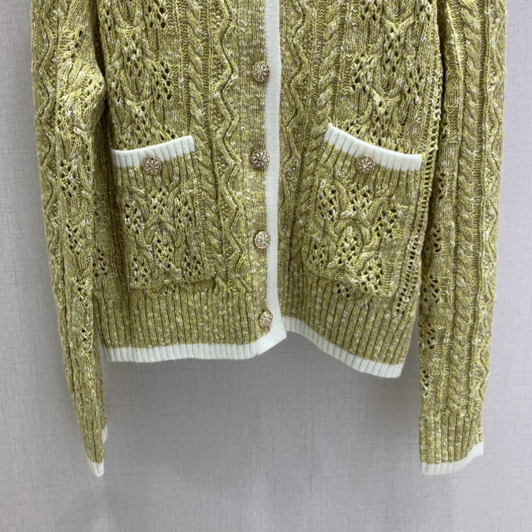 Chanel 2025 Early Autumn White Trim Knit Cardigan with Lace Detail 7 cmp a1759921959245 7874