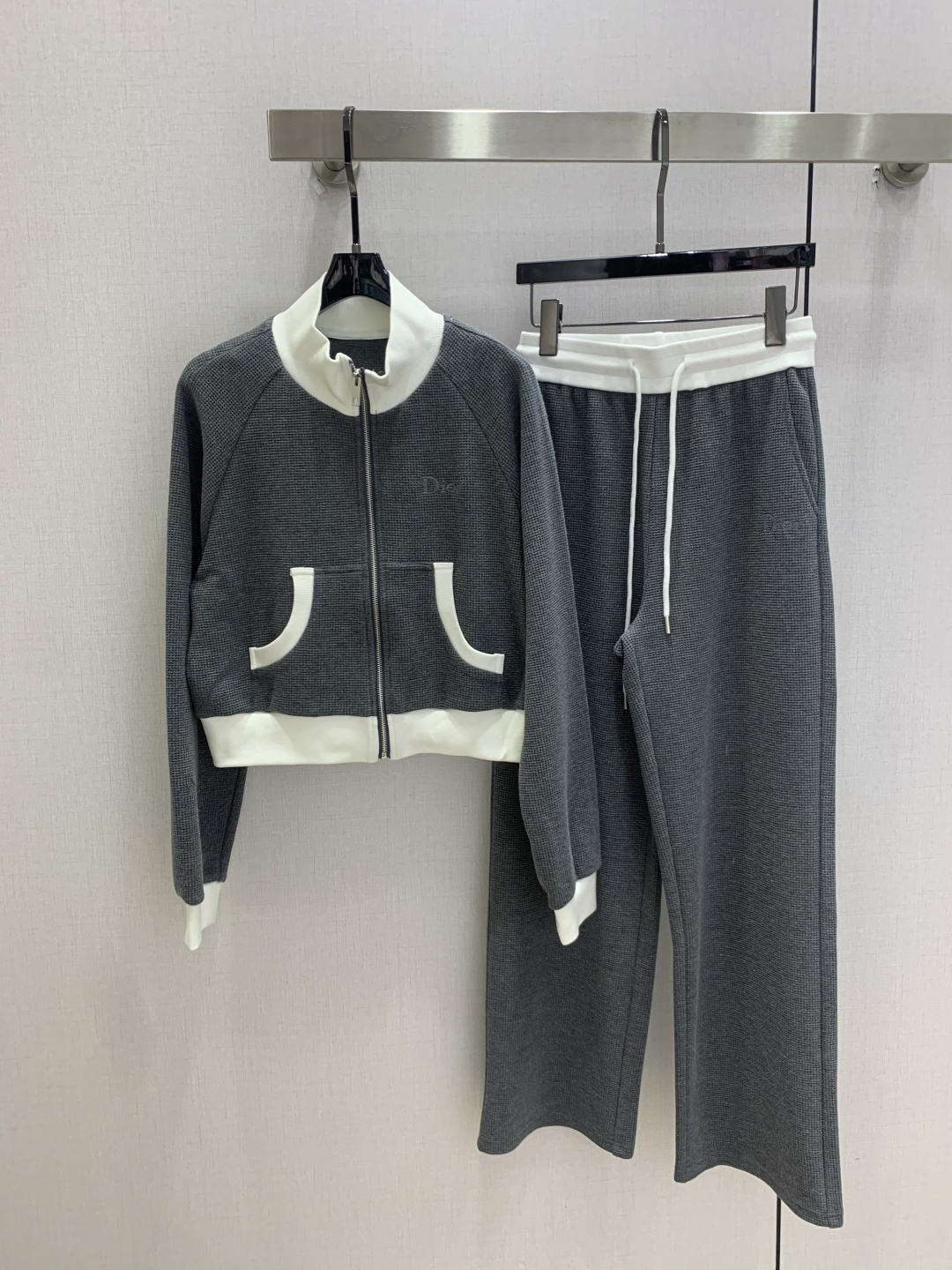 Contrast Trim Jacket and Pants Set