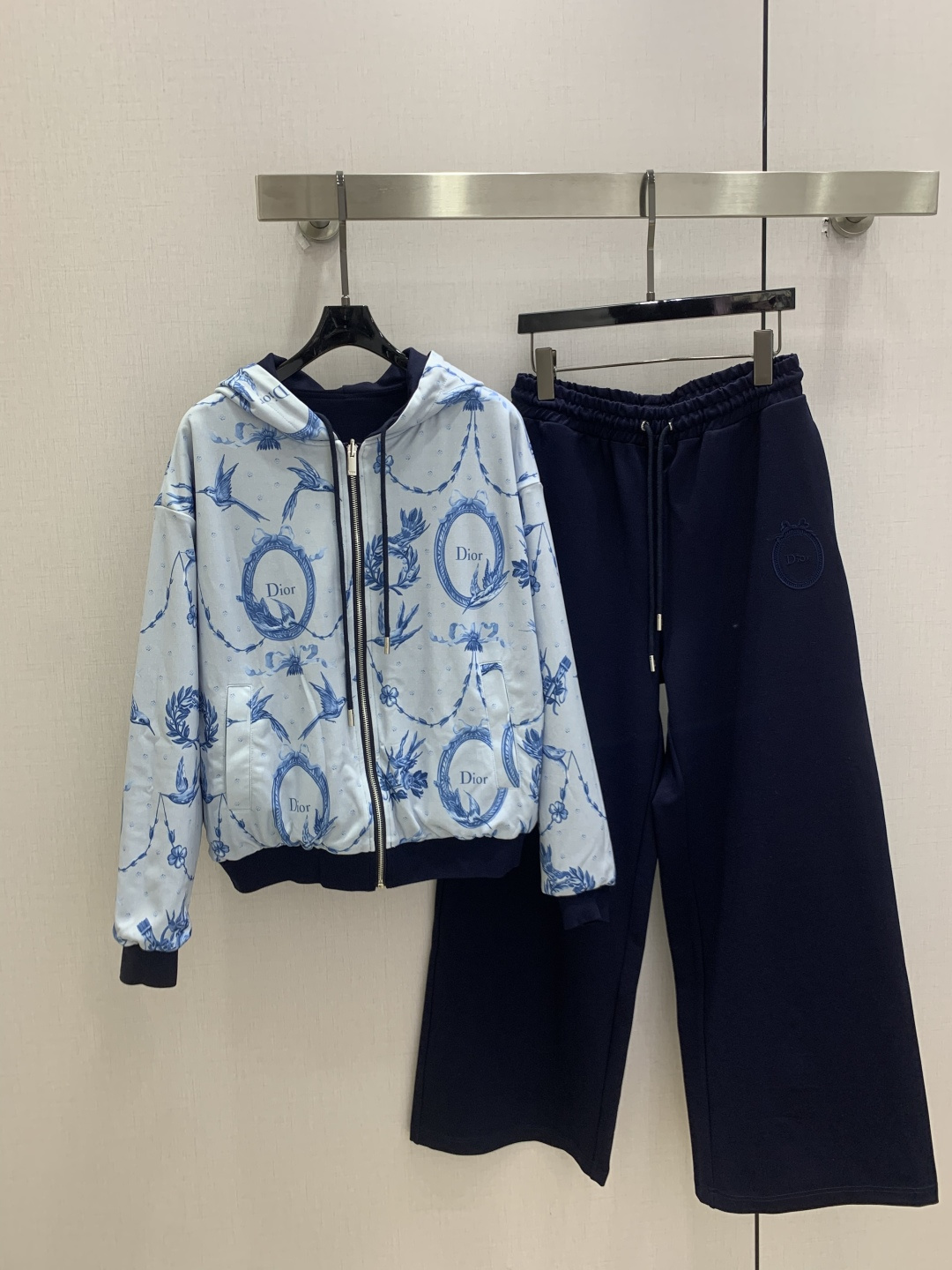 Patterned Jacket and Pants Set