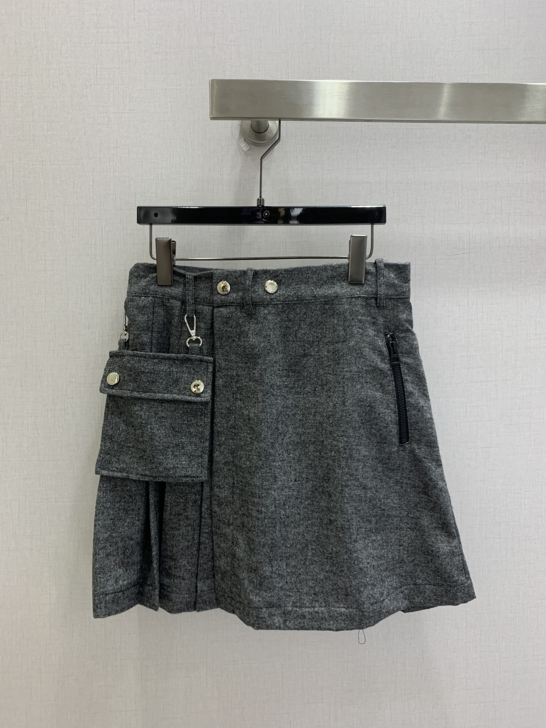 Dior Gray Mini Skirt with Pouch