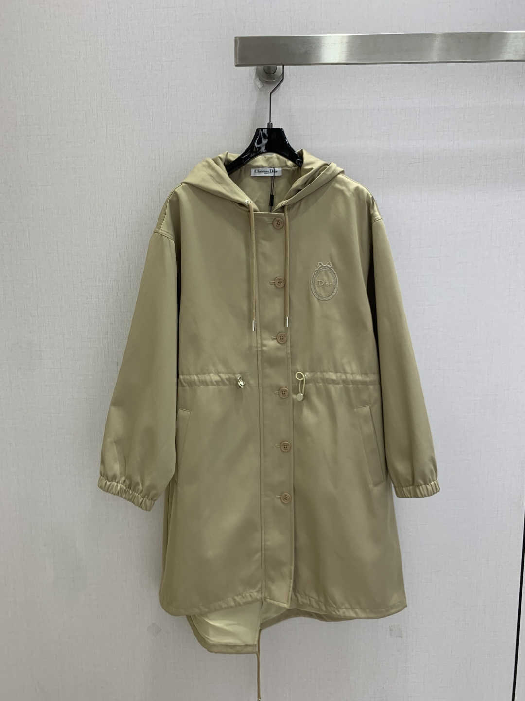 Dior Khaki Hooded Drawstring Coat