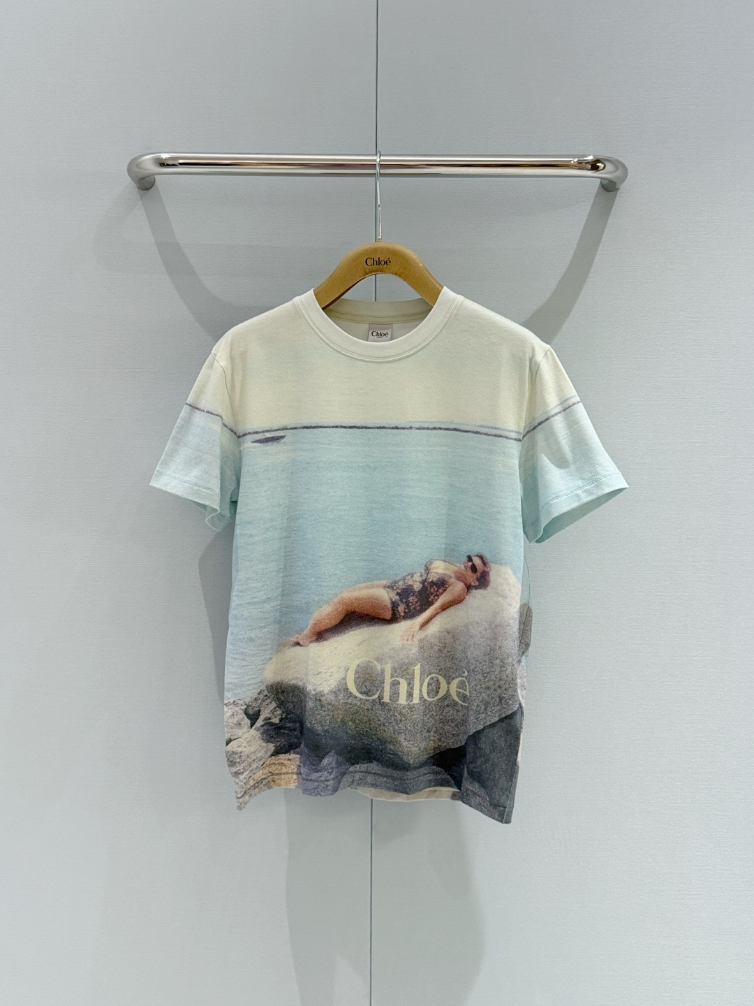 Chloé 26 T 🌸 ☁️ logo 🎀 💖 SML Novità Manica corta Jeans
