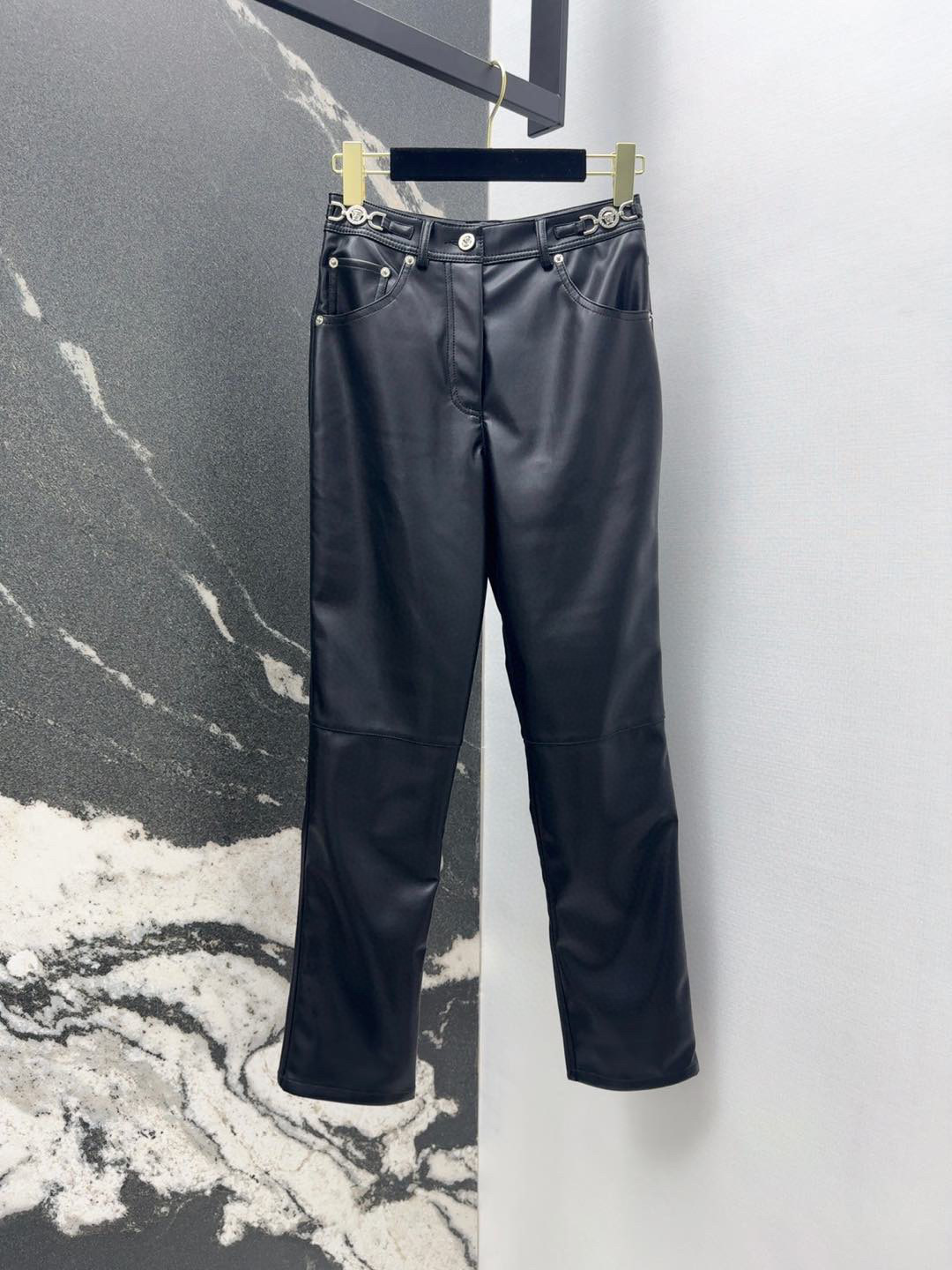 “Stylish Pencil Pants with Gold Details: P621 Original Rags Collection”