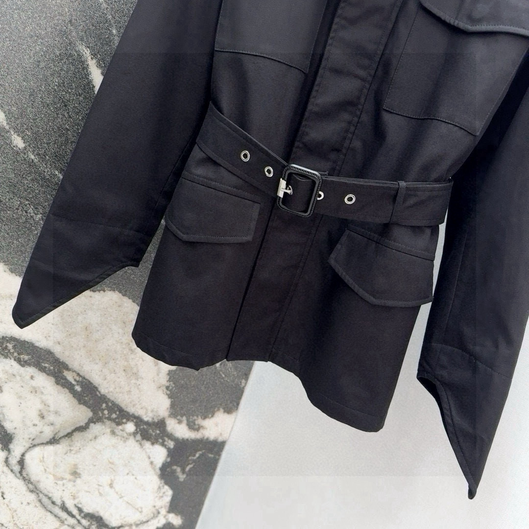 Stylish and High-Class Female Suit: P828 Wind-Collar Coat for Fall/Winter - 图片 5