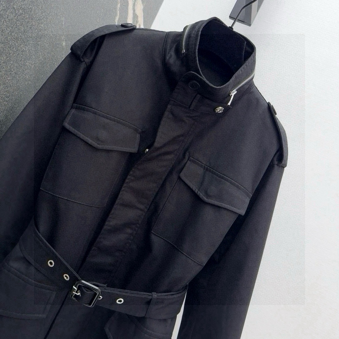 Stylish and High-Class Female Suit: P828 Wind-Collar Coat for Fall/Winter - 图片 2