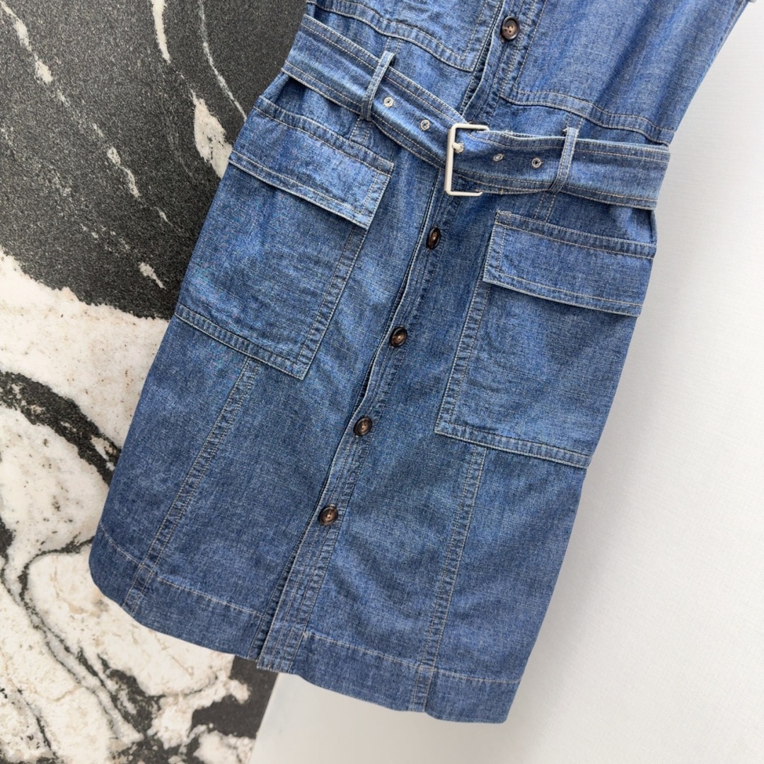 P690 Original One-Size-Fits-All Dress with BV 25SS: New English-Winded Cowboy Style - 图片 5