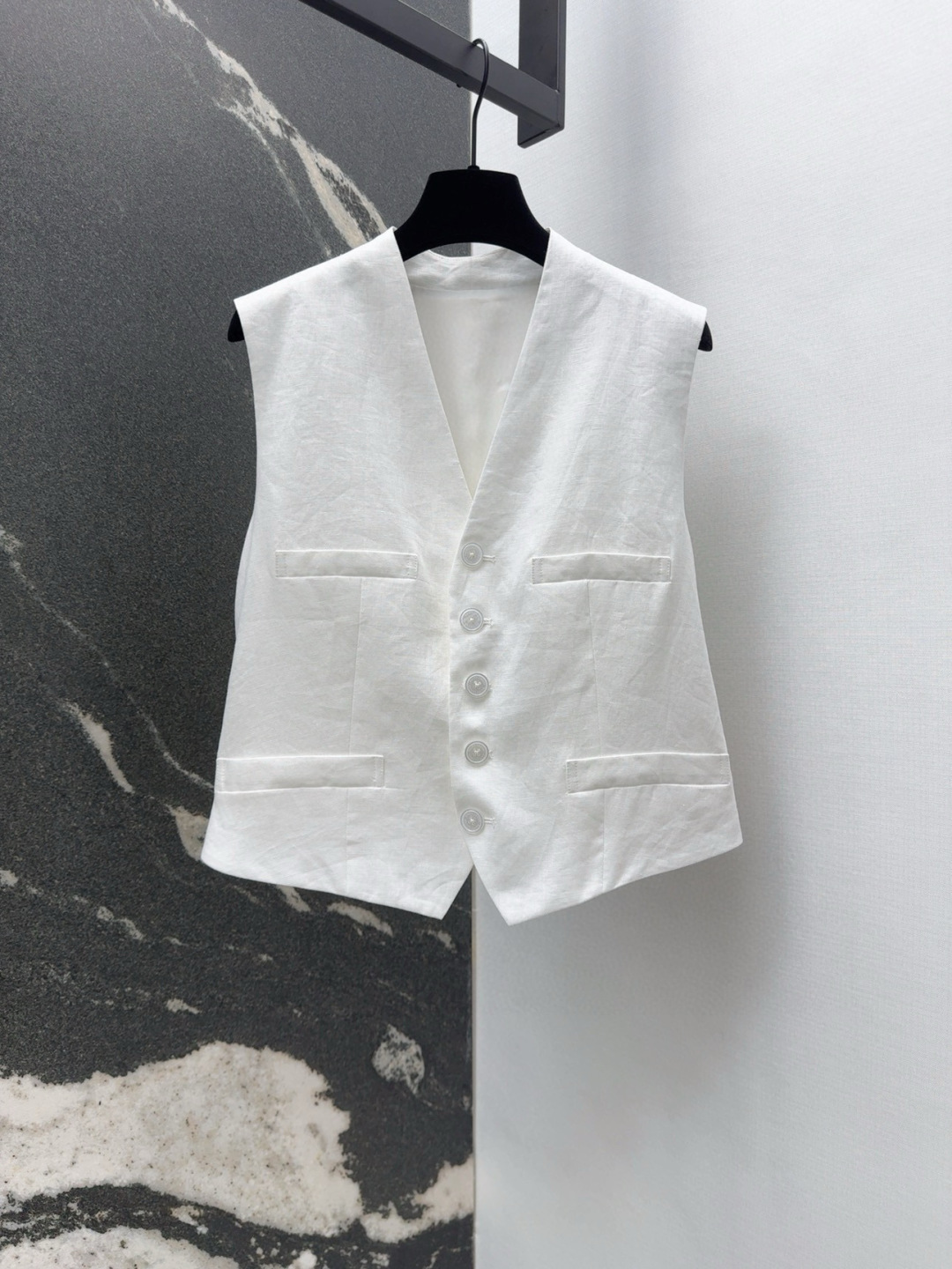 RL 25SS Linen Suit: Stylish H-Style Vest and Shorts Set - 图片 2