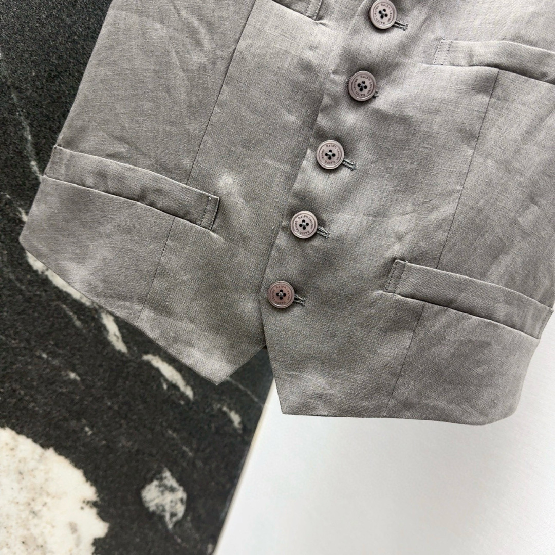 P851 Original Hard-Core Female Linen Suit with RL 25SS Stylish Details - 图片 4