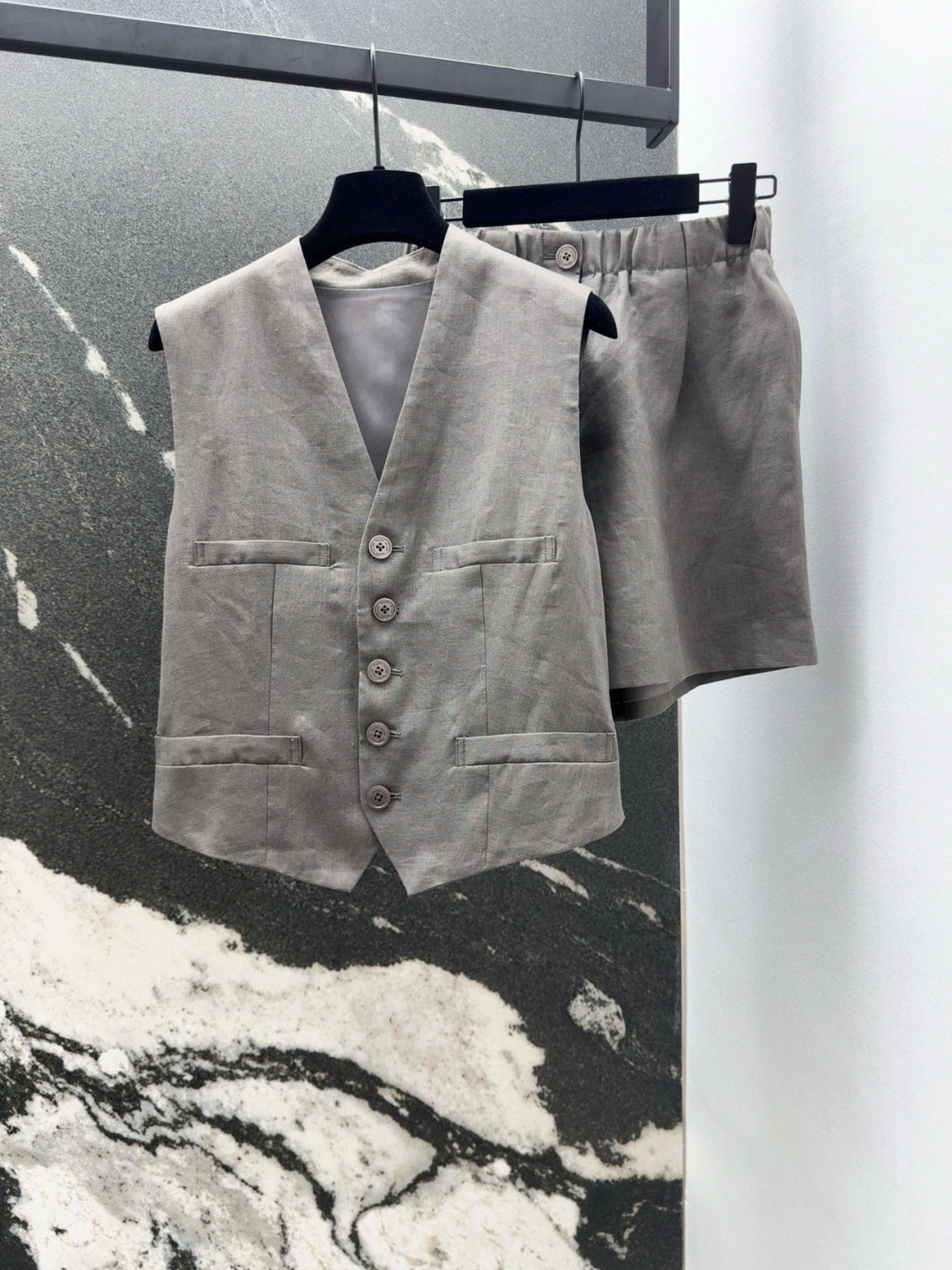 P851 Original Hard-Core Female Linen Suit with RL 25SS Stylish Details