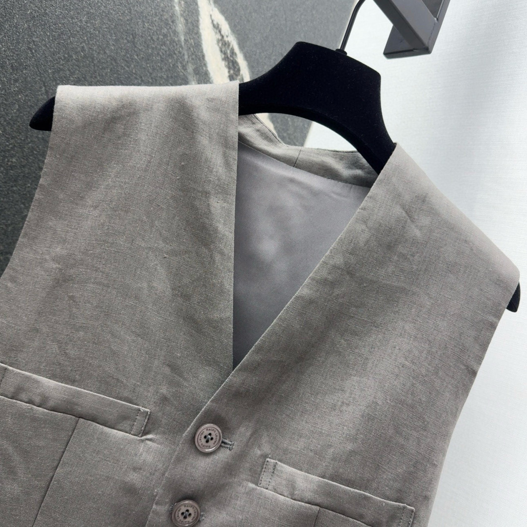 P851 Original Hard-Core Female Linen Suit with RL 25SS Stylish Details - 图片 3