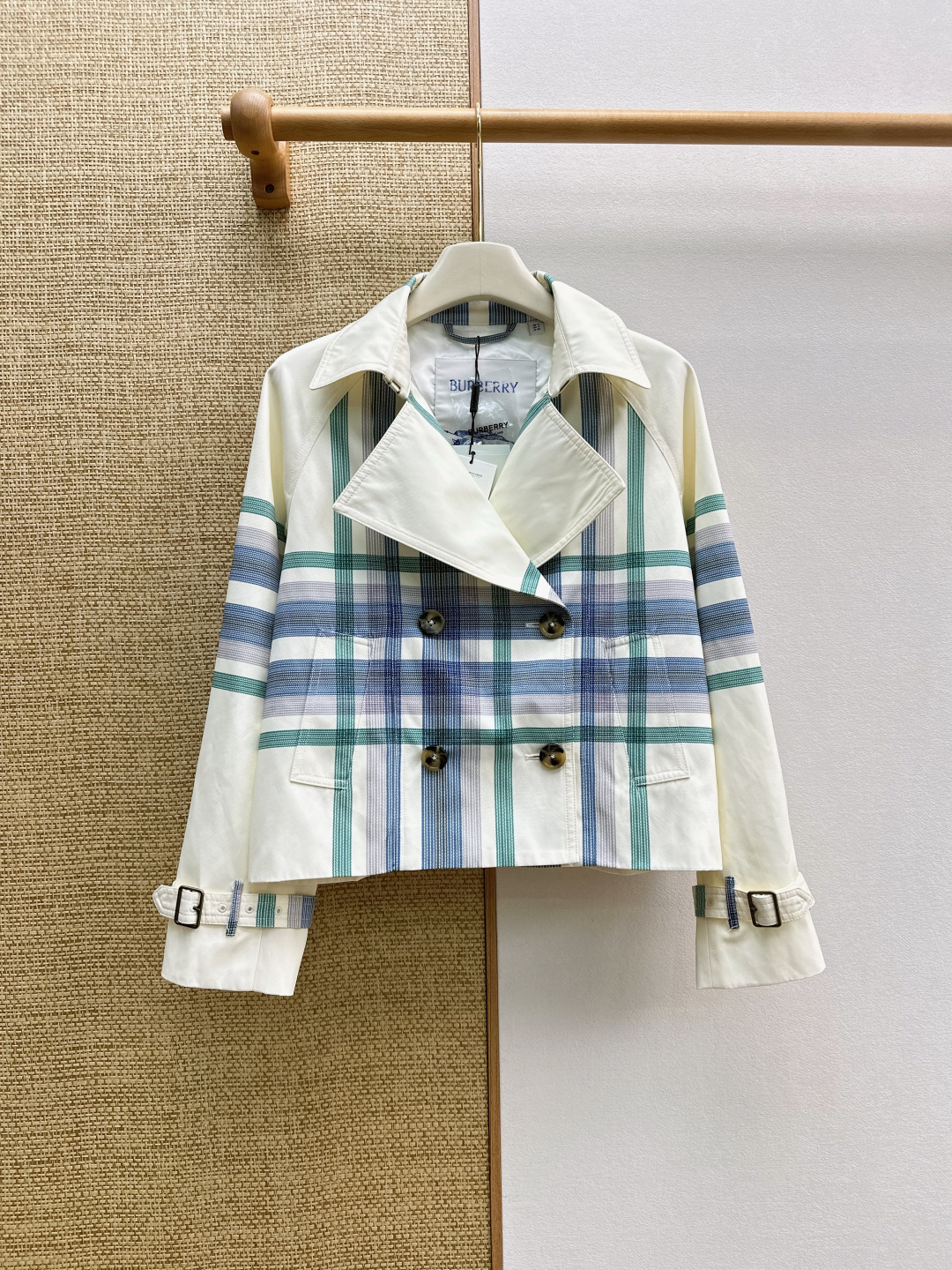 Burberry Pastel Check Trench Jacket