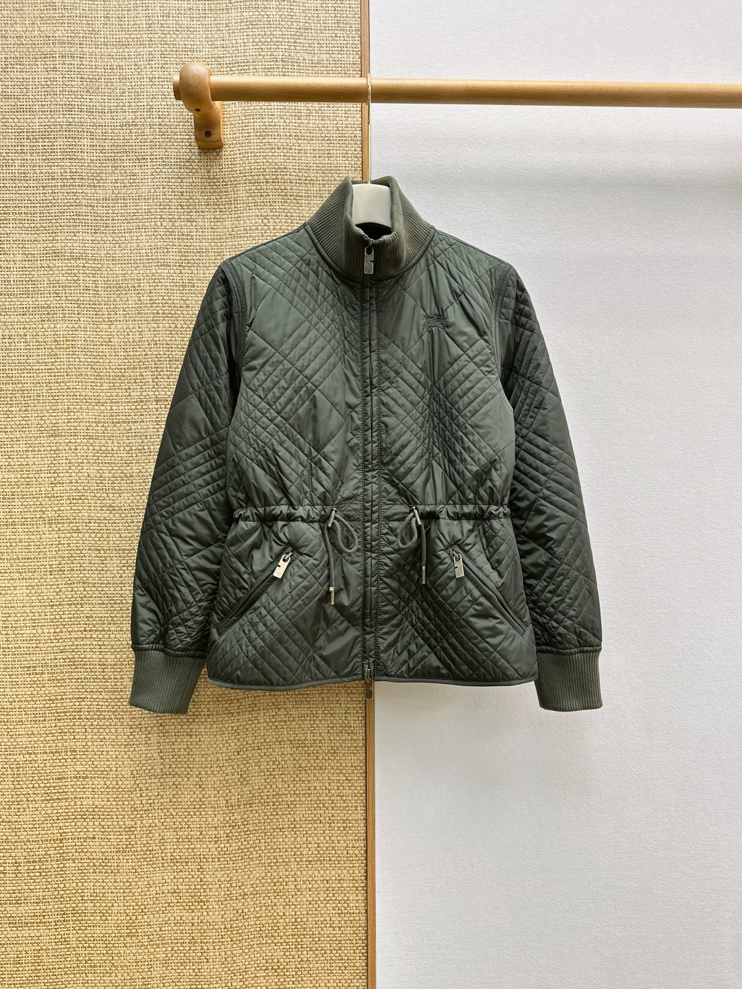 Burberry Green Quilted Drawstring Jacket