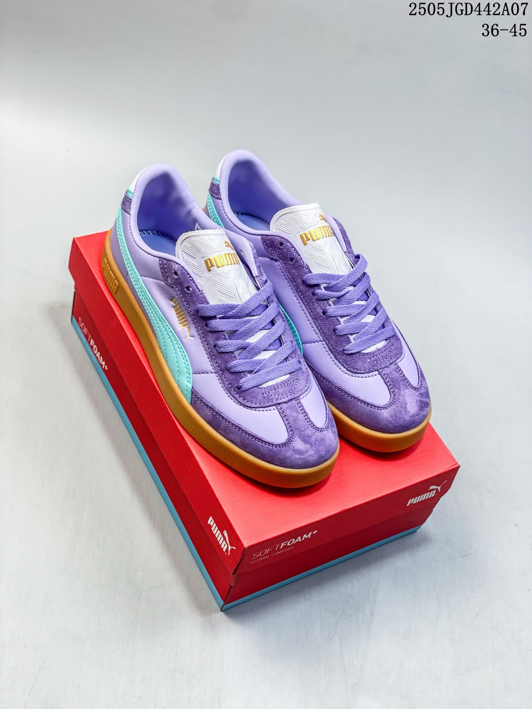 Puma Unisex Casual Sneakers Retro Classic T-Toe Design White Green & Purple 6 cmp i1746642688861 4276 0 5